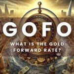 An artistic representation of London as the center of a vast, golden river system symbolizing the global gold market, with an ancient and mystical GOFO tide gauge at the heart of the golden Thames.